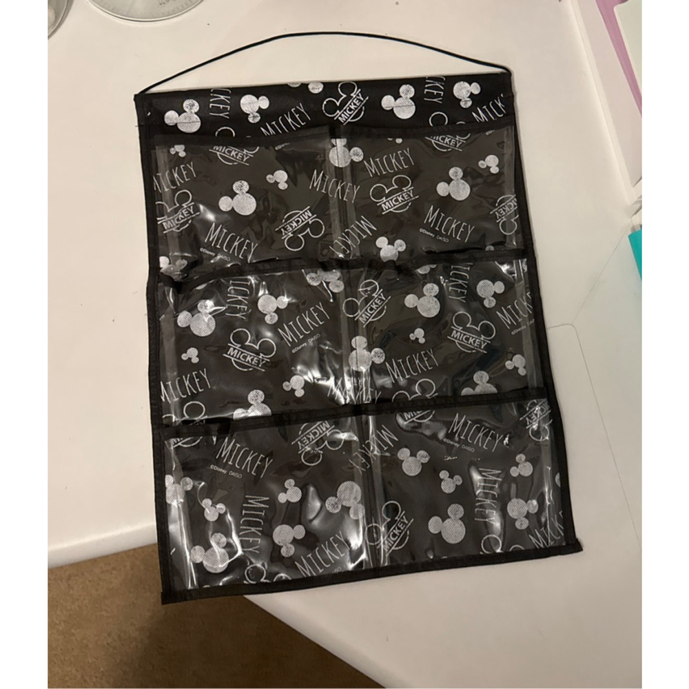 Unisex Disney Mickey Mouse Black White One Size Hanging Closet Organizer
